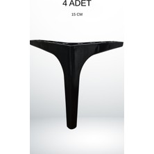 Decovibe Mobilya Kanepe Tv Ünitesi Koltuk Ayağı 15 cm Plastik Siyah Renk Baza Ayakları 4 Adet