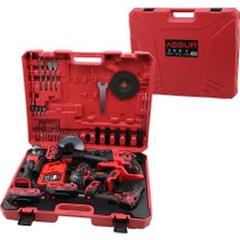 Tuncel Store 4pcs Usta Elektri̇kli̇ Alet Seti̇ ŞARJLI=21V Matkap - Vi̇dalama - Spral Taşlama - Somun Plasti̇k Çantali