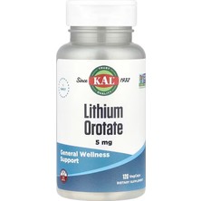 Kal Lithium Orotate Brain & Cognitive Mood Support 5 Mg 120 Vegcaps