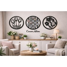 Resim Çerçevesi Canım Ailem ve Çiçekler Çerçeve 50 cm Çiçekler 30 cm Dirno 11