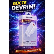 Wess 22W Hızlı Şarj Adaptörü ( Başlık ) 4.1A  Qualcomm Quick Charge 3.0