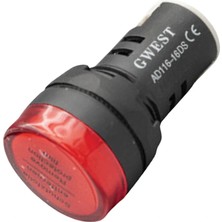 Gwest 16-K 16MM Kırmızı Ledli Sinyal Lambası 220V