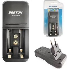Beston Aa - Aaa - 9V  Pil Şarj Cihazı (220V) - 3'lü Pil Yuvası