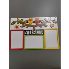3lü Resim Çerçevesi Kişiye Özel Isim Yazılı