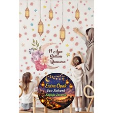 Kt Grup Ramazan Çiçekli Sarkıt Fenerli 11 Ayın Sultanı Mat Görünümlü Dekoratif Cam Duvar Sticker Seti