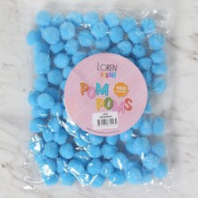 TeknoKapsül Loren Crafts 2 cm 100 Adet Mavi Ponpon