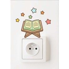 Kt Grup - Priz- Ramazan Kuran ve Renkli Yıldızlar Dekoratif Priz Süsleme Duvar Sticker