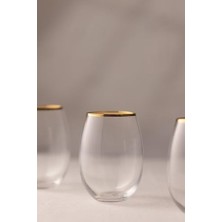 Astoria Premium Su Bardağı Serisi - Altın Yaldızlı Kristal Cam - 4 Parça 350CC Kapasiteli - El Işçiliği Detaylar - Su Servisi