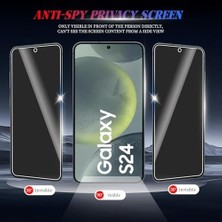 Galaxy S24 Için Privacy Temperli Cam – Yanlardan Siyah Görünüm, Kavisli Kenar, Parmak Izi Azaltıcı, Ultra Ince 0.3mm, Hassas Kesim