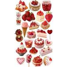 Strawberry Çilek Rüyası Tablet Telefon Laptop Bullet Journal - Suya Dayanıklı Etiket