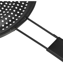 Pratik Ocak Üstü Közleme Aparatı, 20 cm Yuvarlak Közmatik, Sebze ve Kestane Közleyici, Yanmaz Kaplama Delikli Izgara Tavası ve Isı Dağıtıcı (Siyah)