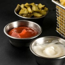 Kt Home Sosluk 6 Lı Paslanmaz Çelik Mini Kase Lokumluk Reçellik Çerezlik Sosluk 6 Adet 8 cm Metal