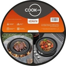 -Lab 30 cm Közmatik Pratik Közleme Tavası Ocak ve Mangal Üstü (Patlican-Biber-Kestane-Misir-Sebze) Siyah 30 cm