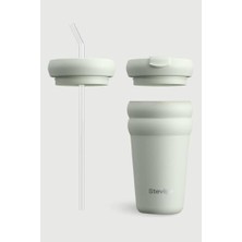 3 Bubble Two-Cap Straw Tumbler Çelik Termos 600 ml Lightest Sky ST-247