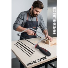 FRY Profesyonel El Testeresi Kıl Testere + 5 Bıçak Çok Amaçlı Hassas Ahşap/metal Kesim Bıçakları