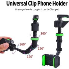 Klipsli Araç Içi Telefon Tutucu Çok Eklemli,esnek Ayar,dikiz Aynası,arka Koltuk,yemek Masası,yatak Bbl5