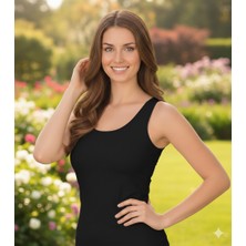 Lüx Wood Lüx Erşah 4502 Kadın Pamuk Ribana Kalın Askılı Atlet 6'lı Avantaj Paketi