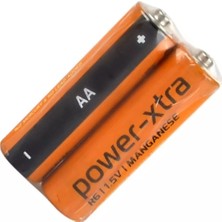 Power-Xtra AA R06 Çinko Manganez Pil 2'li Shrink 1.5V Uzun Raf Ömrü ile Ekonomik Enerji Çözümü