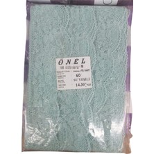 TeknoKapsül Dantel Polyester Sanal Tül Bant Su Yeşili 14,30 Metre En 6 cm On-60-Sy