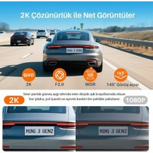 Mini 3 Gen2 2k 1296P Wifi 145° Geniş Açı Gece Görüşlü 32GB Hafıza Kartlı Akıllı Araç Kamerası