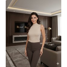 Lüx Wood Lüx Erşah 5005 Kadın Pamuk Likralı Tam Balıkçı Yaka Boğazlı Badi