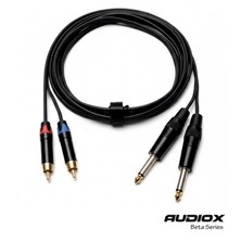 AUDIOX Beta Series 2x Rca → 2x 6.3 mm Jak Ses Kablosu | Rca To Jack | Mikser, Ses Kartı, Dj Kontrolcü Bağlantı Kablosu