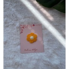 Parla'nın Atölyesi 0-3 Yaş Az Saçlı ve Saçsız Bebek Tokası Sarı Çiçek