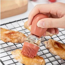 FRY Hazneli Silikon Yağ Sos ve Yumurta Fırçası Yağ Fırçası Yağlık Silikon Fırçalı Yağdanlık ROYALEKS-İND687