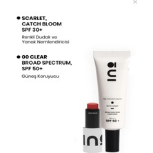 INO Beauty Güneş Koruma Etkili Doğal Renk ve Işıltı Veren Stick Scarlet 4,5g + 00 Clear SPF50 Sunscreen 50ML