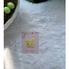 Parla'nın Atölyesi 0-3 Yaş Az Saçlı ve Saçsız Bebek Tokası Sarı Kelebek