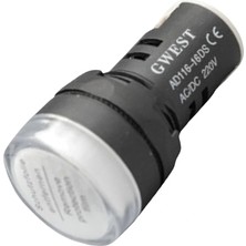 Gwest 22-B 22MM Beyaz Ledli Sinyal Lambası 220V