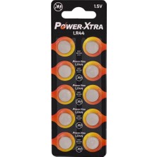 Power-Xtra LR44 1.5V Alkalin Pil 1.5V LR44 Düğme Pil 10'lu Kart Paket