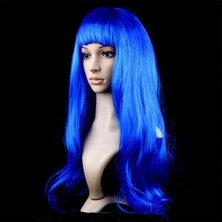 Marsilyan Mavi Renk Uzun Parti Peruğu