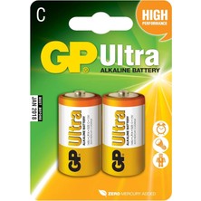 Gp 14AU LR14 Ultra Alkalin 2'li Orta Boy Pil