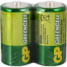 Gp GP13G Greencell R20P/1250/D Büyük Boy D Pil 2'li Shrink