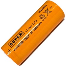 Supex ICR18500 3.7V 1500MAH Li-Ion Şarjlı Pil 3c Deşarj Akımı (Başsız)