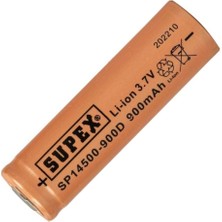 Supex 14500 3.7V 900MAH Li-Ion Şarjlı Pil (Başsız)