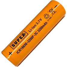 Supex ICR18650 3.7V 3200MAH Li-Ion Şarjlı Pil 3c Deşarj Akımı (Başsız)
