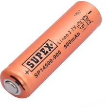 Supex 14500 3.7V 900MAH Li-Ion Şarjlı Pil (Başlı)