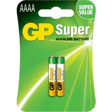 Gp LR61 Aaaa 25A Super Alkalin Pil 2’li 