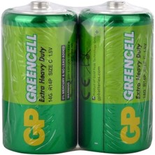 Gp GP14G Greencell R14 Çinko C Orta Boy Pil 2'li Shrink