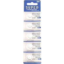 Supex CR1216 3V Lityum Düğme Pil - 5'li Kart