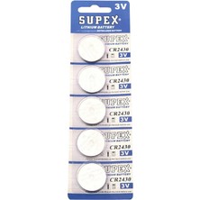 Supex CR2430 3V Lityum Düğme Pil 5'li Kart