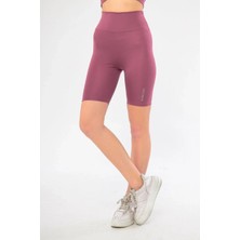 Silerra Yüksek Bel Biker Sporcu Şort - Gül Kurusu