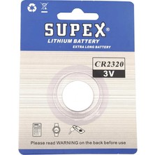 Supex CR2320 3V Lityum Düğme Pil Tekli Kart
