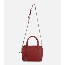 Hotiç Kadın Deri Bordo Fermuarlı Omuz Çantası