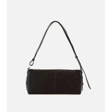 Hotiç 03CAH316280A100 KADIN Süet Deri Siyah Bowling Omuz Çantası