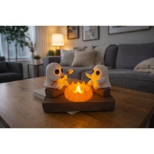 Modu3D Isınan Hayaletler Kamp Ateşi Dekor Lambası – Sevimli Hayalet Figürlü Ortam Işığı & Masaüstü Dekor