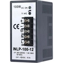 Voltaj INLP-100-12 - 100W 12VDC 8.3A Raya Montajlı Güç Kaynağı