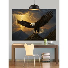 Mgi Design Kartal Uçuşu ve Şimşek Dekoratif Kanvas - Mdf Ahşap Tablo